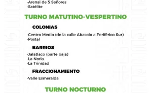 Agenda del suministro de agua potable para este sábado 