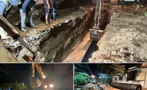 Gobierno juchiteco refuerza atención al drenaje en la 8va. Sección