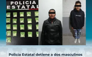 Detiene Policía Estatal a dos masculinos con presunta dosis de cristal en Santa Cruz Xoxocotlán