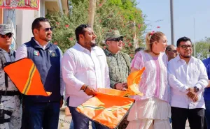 Dan banderazo de Semana Santa Segura en Juchitán 