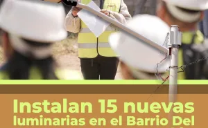 Nancy Benítez entrega nuevas luminarias en el Barrio Del Carmen, Xoxocotlán