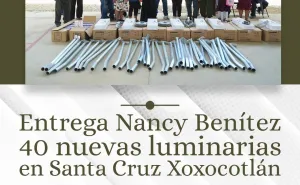 Nancy Benítez entrega luminarias en la colonia La Soledad; más de 5 mil colonos son beneficiados