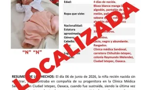 Localiza FGEO a salvo a bebé recién nacida reportada como sustraída en Ciudad Ixtepec