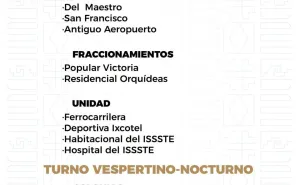 Agenda del suministro de agua potable para este domingo 