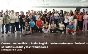Con activación física, Poder Legislativo fomenta un estilo de vida saludable en las y los trabajadores