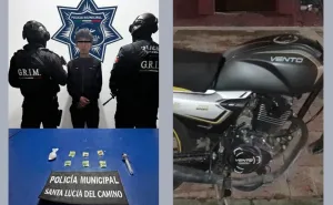 Cayó en Santa Lucía del Camino con motocicleta robada y droga