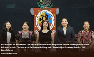 Clausura la Diputación Permanente del Congreso de Oaxaca el Primer Periodo de Receso