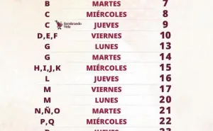 Calendario de pago de los programas BIENESTAR