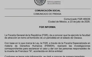 Atrae FGR el caso del homicidio del periodista Francisco Alejandro Leyva Aguilar