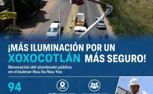 Xoxocotlán mejora la iluminación en vialidades prioritarias