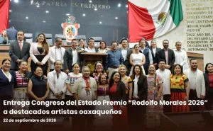 Entrega Congreso del Estado premio “Rodolfo Morales 2026” a destacados artistas oaxaqueños
