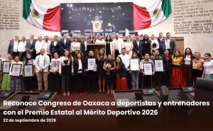 Reconoce Congreso de Oaxaca a deportistas y entrenadores con el Premio Estatal al Mérito Deportivo 2026