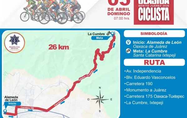 Anuncia Policía Vial Estatal dispositivo para Clásica Ciclista “Benito Juárez” 2026
