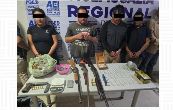 Golpe estratégico al narcomenudeo en el corredor Ocotlán-Ejutla-Miahuatlán; Fiscalía de Oaxaca y Gabinete de seguridad desarticulan célula delictiva