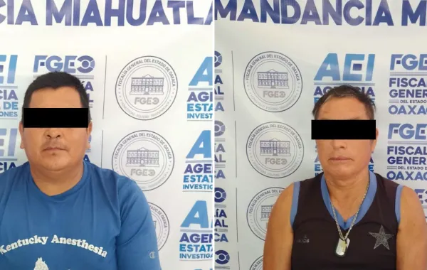 Detiene Fiscalía de Oaxaca a dos probables responsables de homicidio y lesiones calificados cometidos en la San Sebastián Coatlán