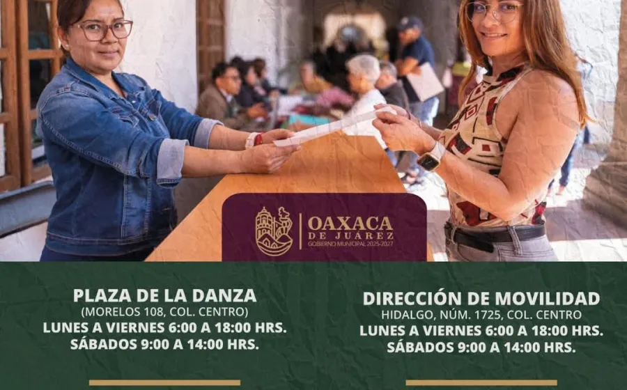 Municipio de Oaxaca de Juárez mantiene descuento del 15 % en el pago del predial hasta este 31 de enero