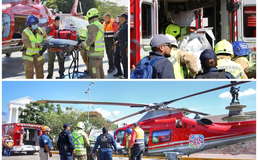 Aterrizaje exitoso de helicóptero garantiza atención urgente a recién nacido en Oaxaca: SSO