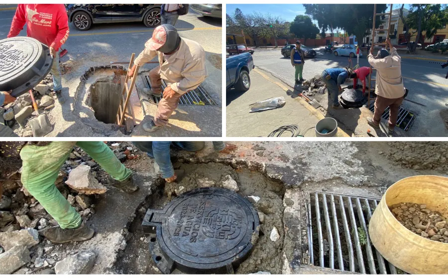 Coloca Soapa tapa nueva en red pluvial sobre calzada de la República