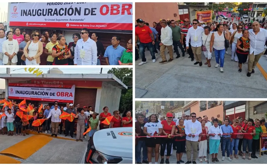 Inauguran obras en el Barrio Nuevo de Salina Cruz