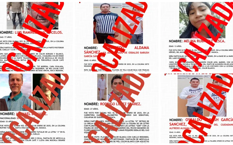 Fiscalía de Oaxaca da con 6 personas reportadas como no localizadas 