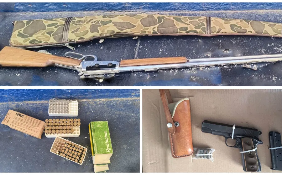 Secretaría de Seguridad Vecinal asegura dos armas de fuego y cartuchos útiles