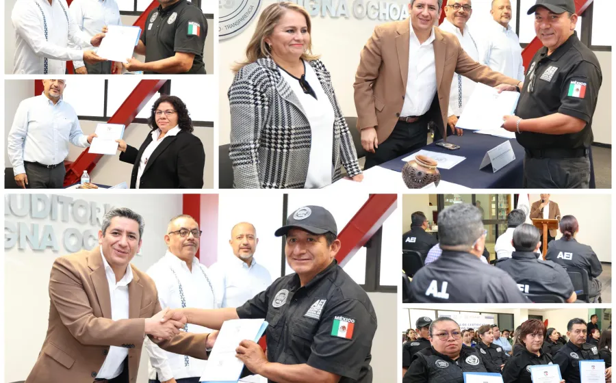 Entregan 41 Certificados Únicos Policiales a elementos luego de aprobar procesos de evaluación y control de confianza