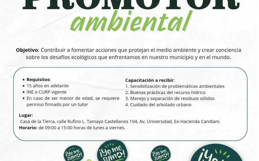 Busca el Municipio de Oaxaca de Juárez a Promotores Ambientales