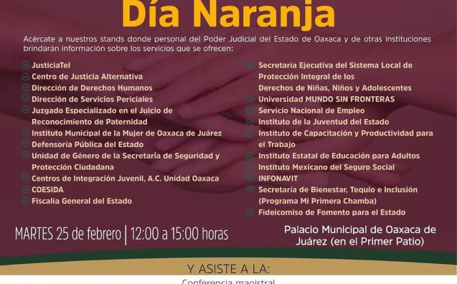 Municipio de Oaxaca de Juárez invita a la Feria del Día Naranja