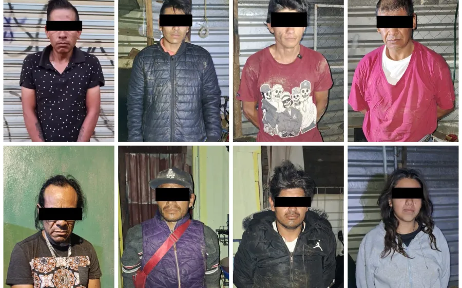 Detienen a 9 personas y aseguran dosis de drogas en cateo de Valles Centrales