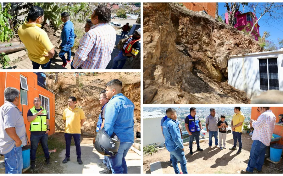 Atienden Soapa y CEPCyGR afectación por deslizamiento de tierra en colonia Santa Anita
