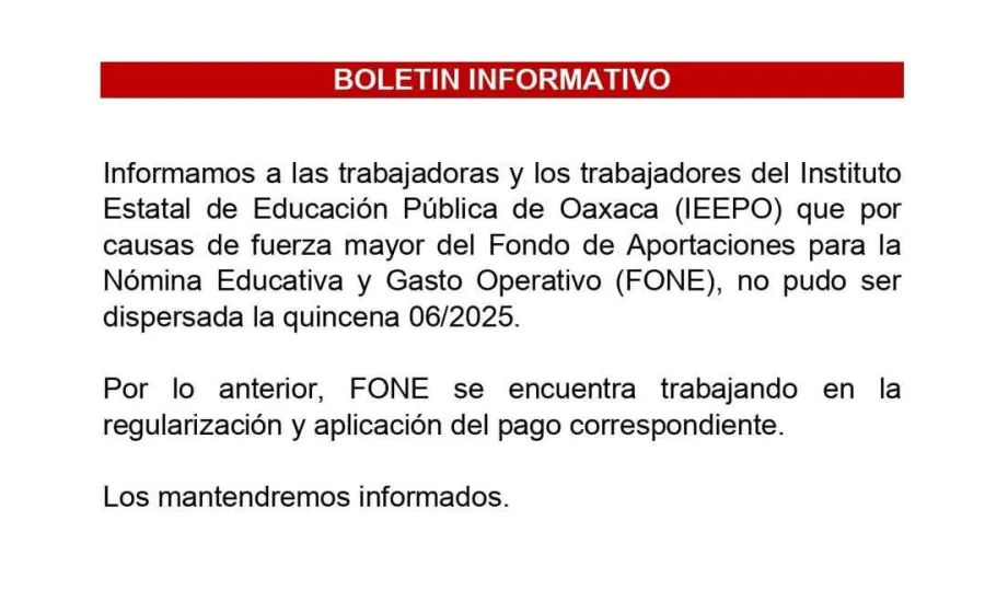 Regularizar dispersión del recurso del FONE, prioridad del IEEPO