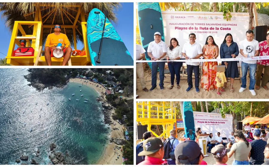 Entrega Sectur Oaxaca 10 torres salvavidas para garantizar la seguridad en playas