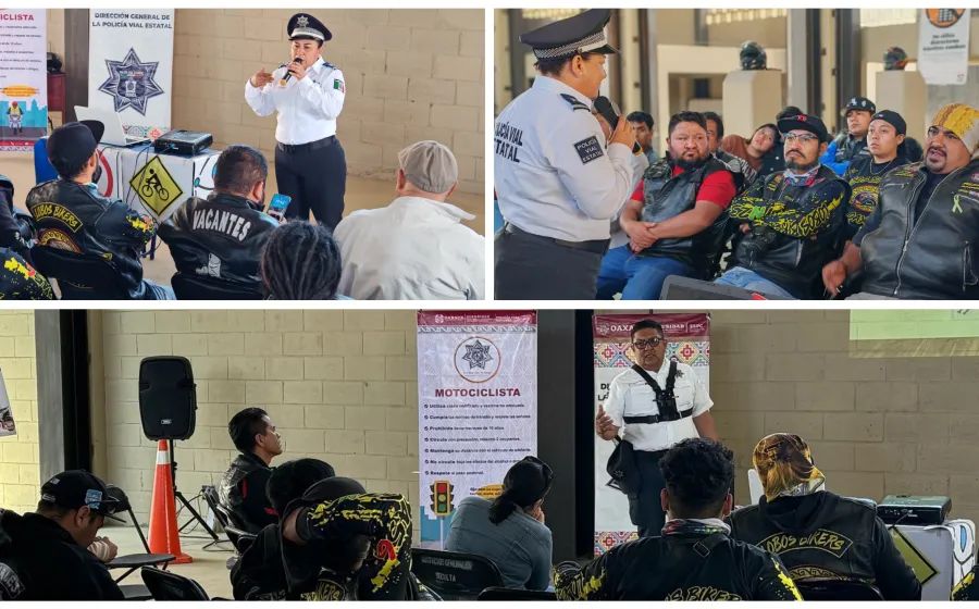 Promueve Policía Vial Estatal educación y seguridad entre motociclistas de Oaxaca