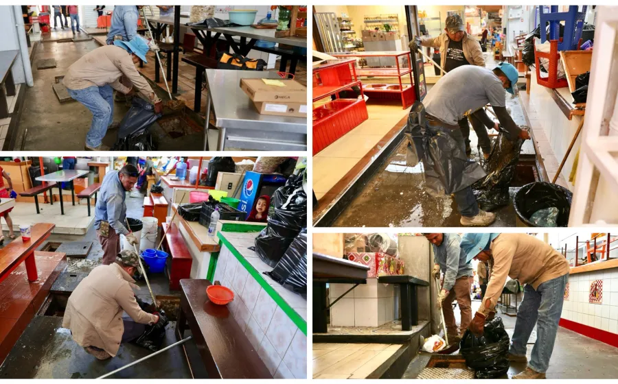 Garantiza Soapa buen funcionamiento de la red sanitaria en el mercado 20 de Noviembre