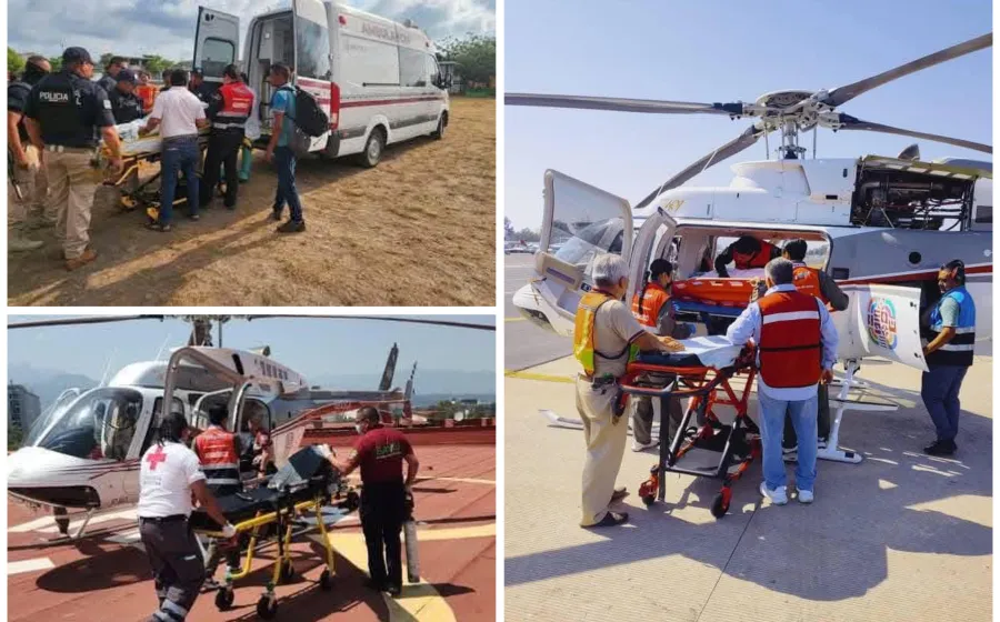 Trasladan a lesionado de accidente en la Mitla - Tehuantepec de Juchitán a la CDMX
