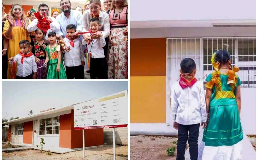 Entrega Miguel Quetu dos aulas a jardín de niños “Xhavizende”