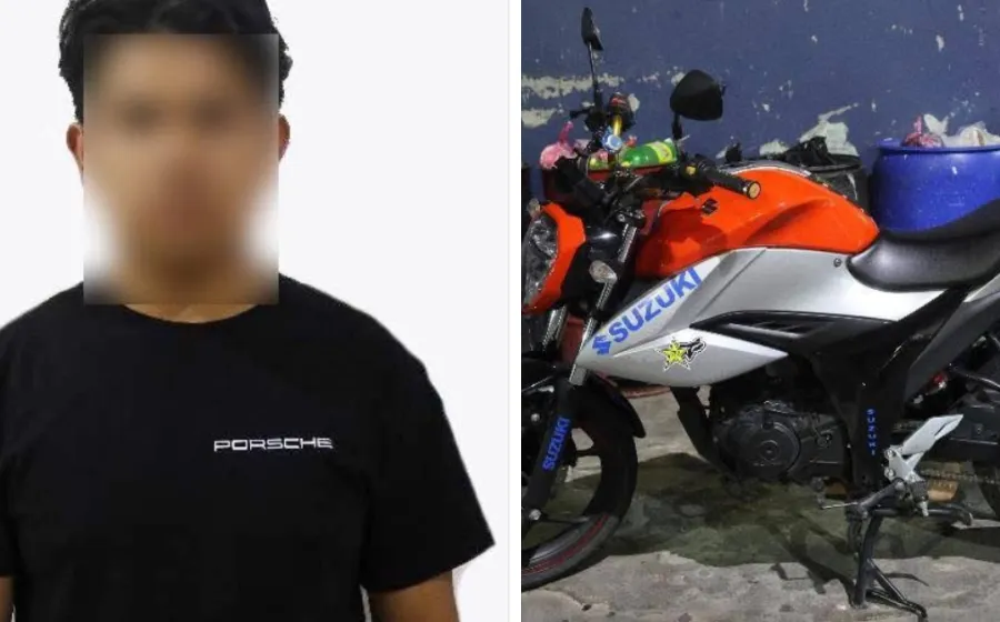 Policía Municipal detiene a conductor de una motocicleta al presentar presuntas alteraciones en sus numerales