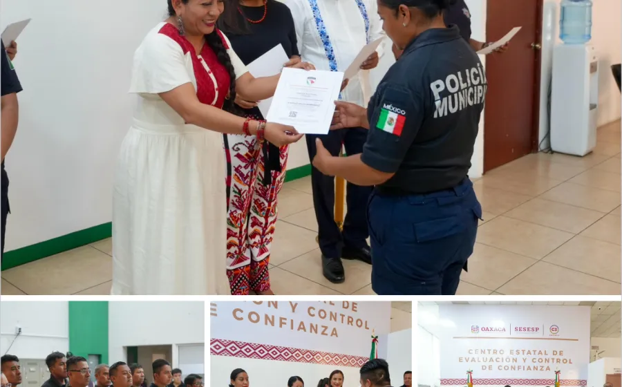 Refuerza Gobierno de Xoxocotlán profesionalización de policías con entrega de certificados
