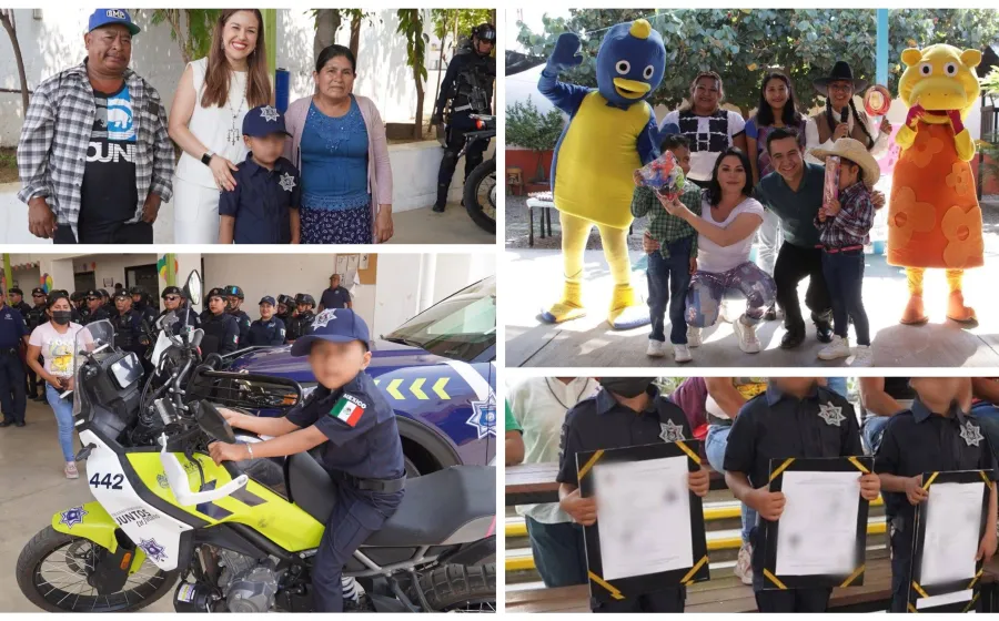 Secretaría de Seguridad Vecinal nombra a tres niños como Policías Honorarios
