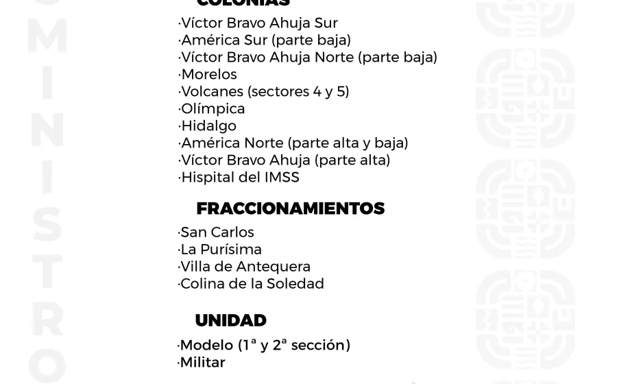 Agenda del suministro de agua potable 
