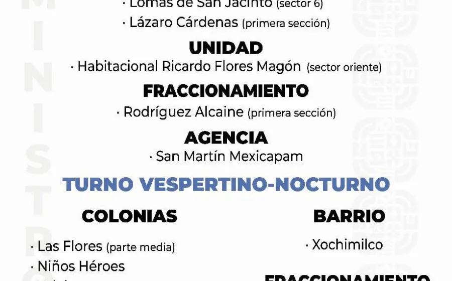 Agenda de suministro de agua potable de este sábado 