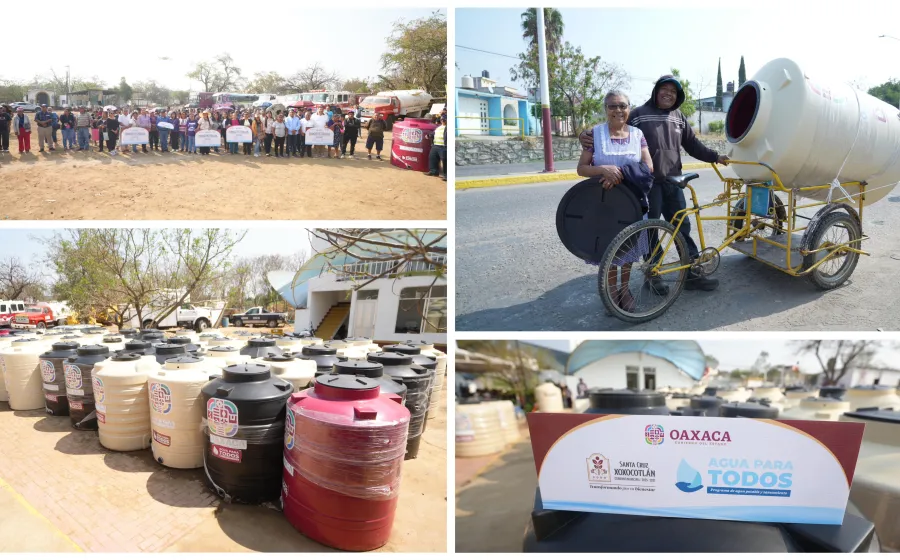 Entrega de tinacos refuerza estrategia contra la escasez de agua en Xoxocotlán