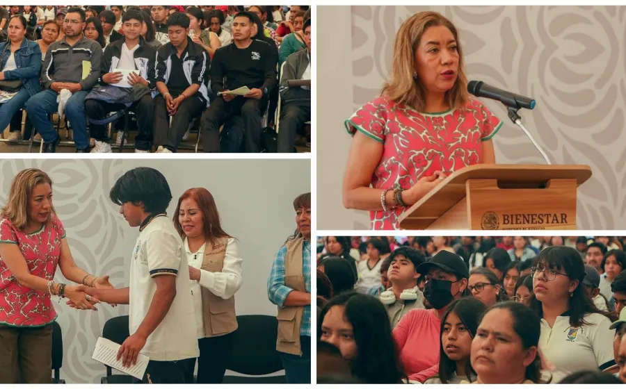 Entregan tarjetas bienestar a estudiantes Oaxaca