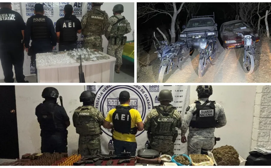 Cateos contra narcomenudeo en Huatulco y Pinotepa: aseguran drogas y armas de fuego