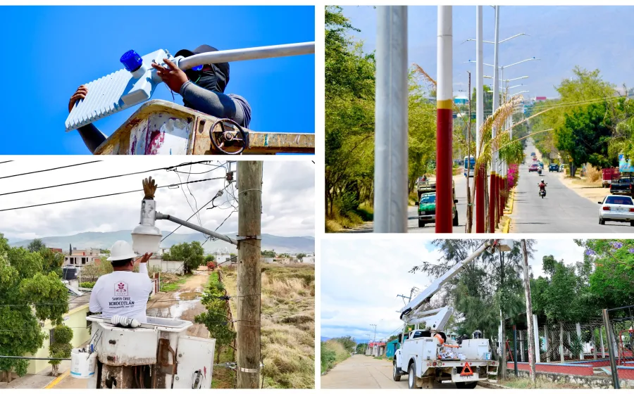 Santa Cruz Xoxocotlán fortalece infraestructura eléctrica y de alumbrado público
