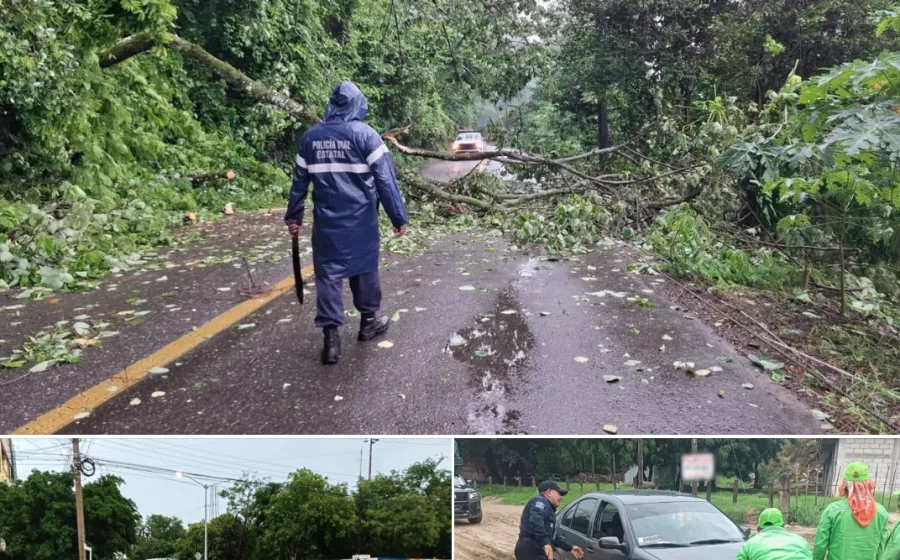 Refuerza Policía Vial Estatal operativos de movilidad por paso del huracán Erick en la Costa