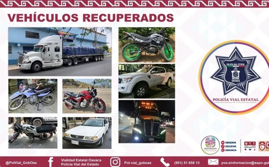 Recupera Policía Vial Estatal 23 vehículos con reporte de robo durante mayo