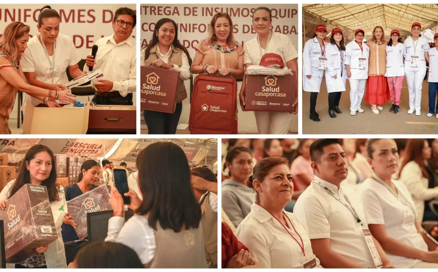Entrega Nancy Ortiz delegada de Programas para el Bienestar Oaxaca insumos a profesionales de la salud