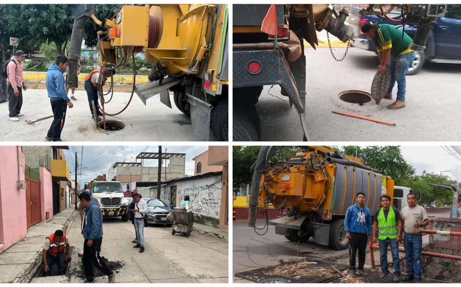 Con Destape al drenaje se fortalece infraestructura pluvial en Oaxaca de Juárez