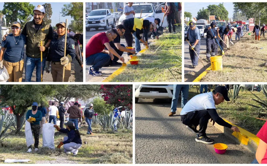 Tequio Vecinal embellece acceso a la ciudad de Oaxaca